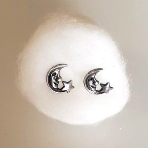 Vintage Happy Man in the Moon Earrings